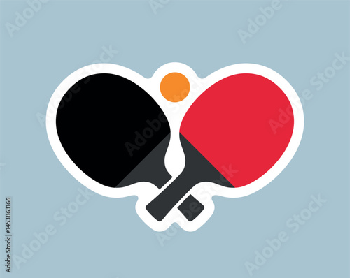 The table tennis (ping pong) racket icon. A symbol of a sport, game, or match. Sports equipment. An attribute of a championship or an athlete.