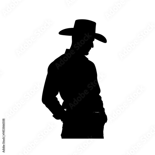 outline of cowboy vector 