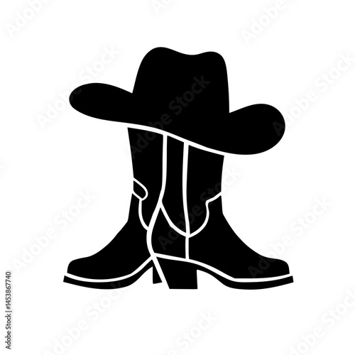 Illustration of cowboy boots hat vector 