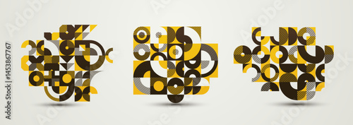 Abstract geometric vector background set, graphic design modern style composition, wallpaper art pattern, mosaic geometrical abstraction collection.