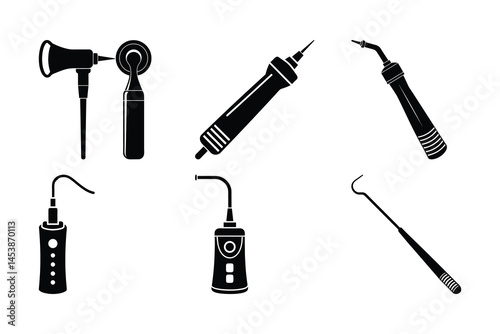 Dental Instruments Icons A Set of  High-Quality Vector Illustrations for Dentistry