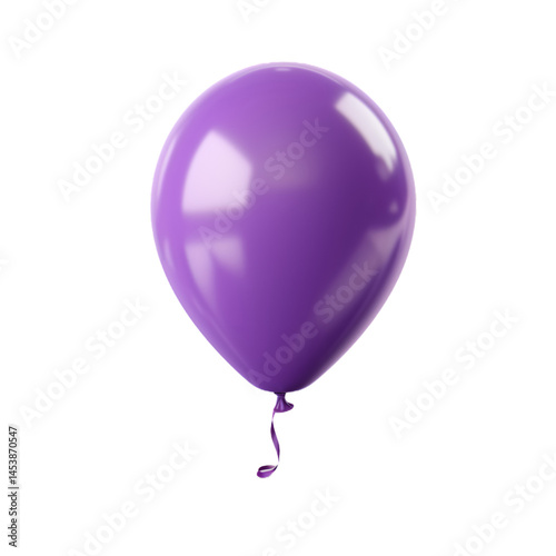 lila round helium balloon on transparent background