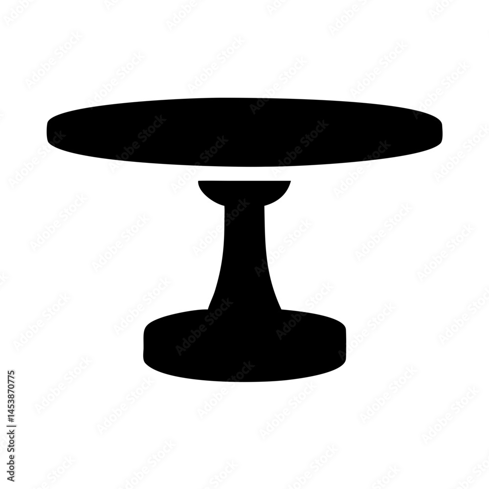 cake stand silhouette on transparent background for web and graphic design