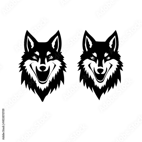 Outline of hallowing wolf image vector 