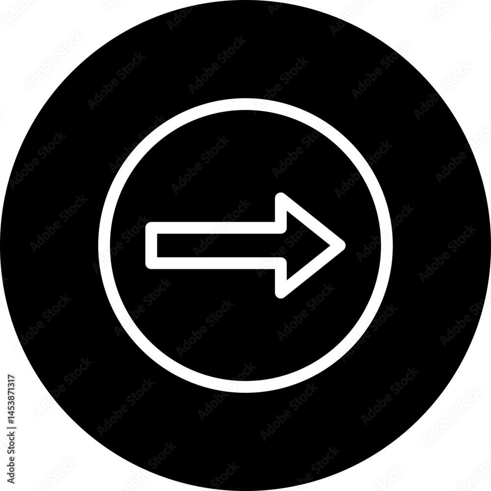 Right Arrow Vector Circular Icon. Right Arrow Vector Circular Icon.