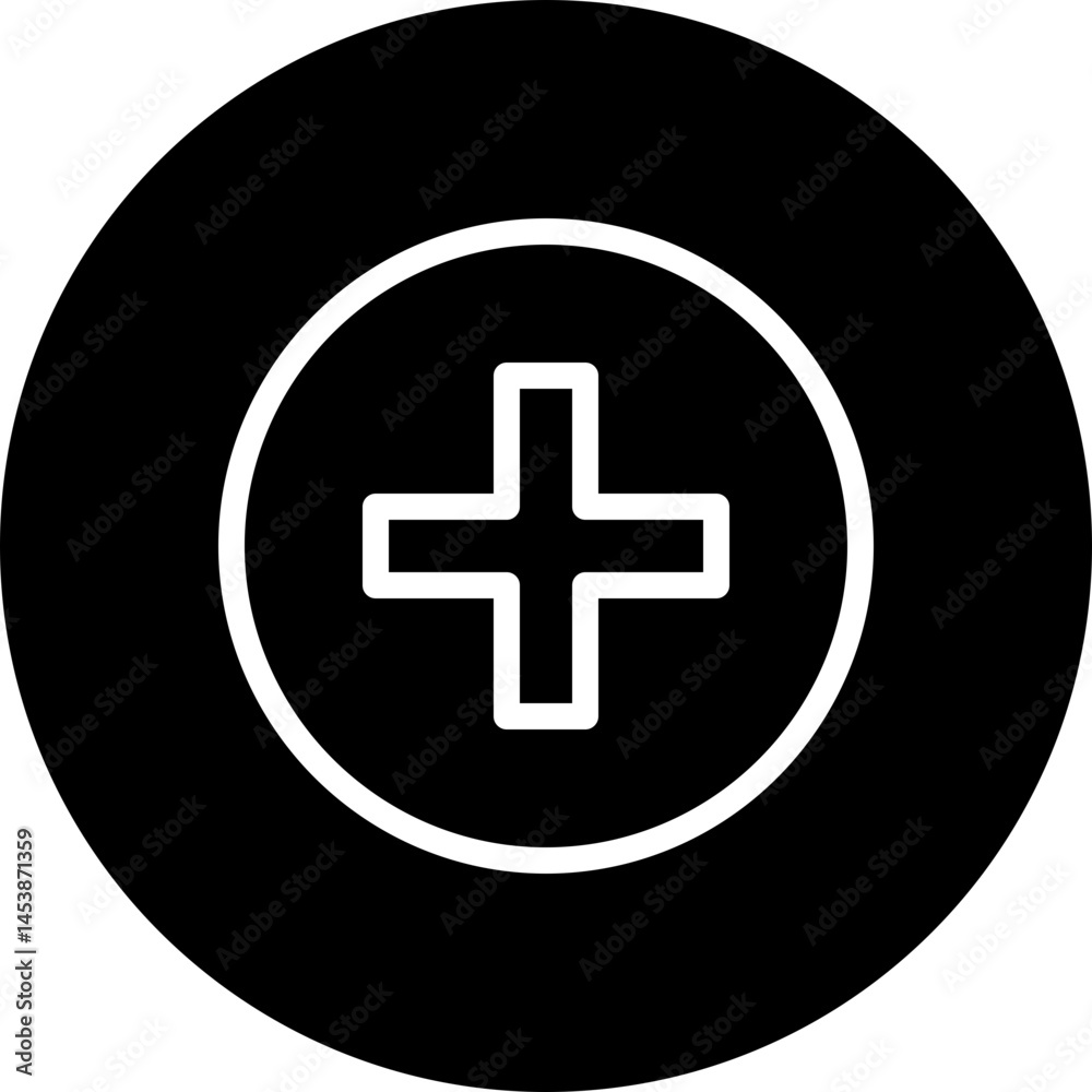 Obraz premium Add Button Vector Circular Icon.