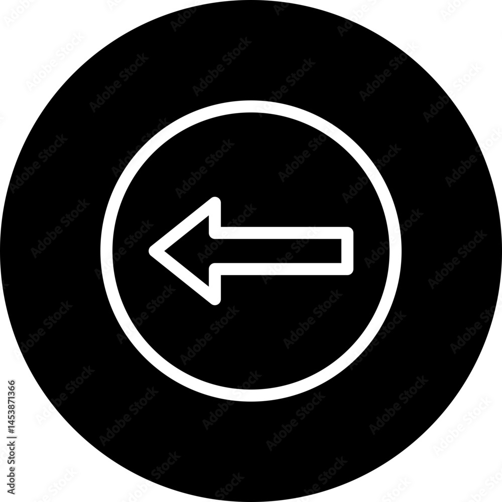 Left Arrow Vector Circular Icon. Left Arrow Vector Circular Icon.