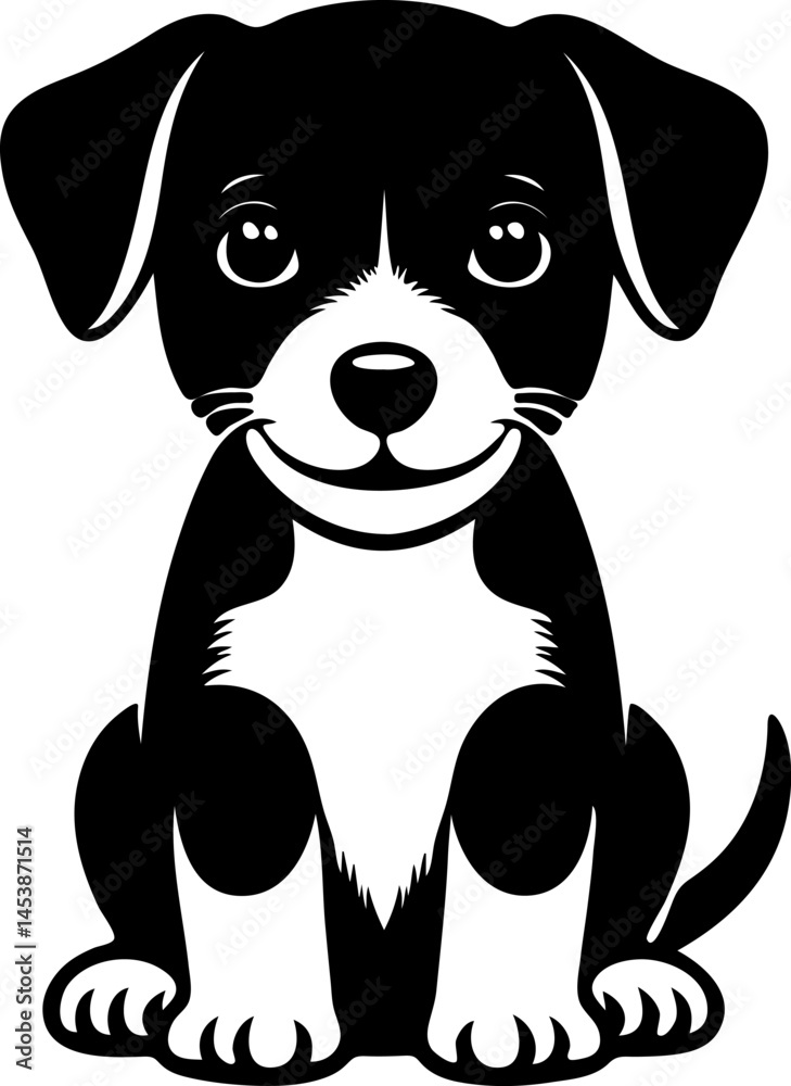 Obraz premium Cute Sitting Puppy Vector Illustration