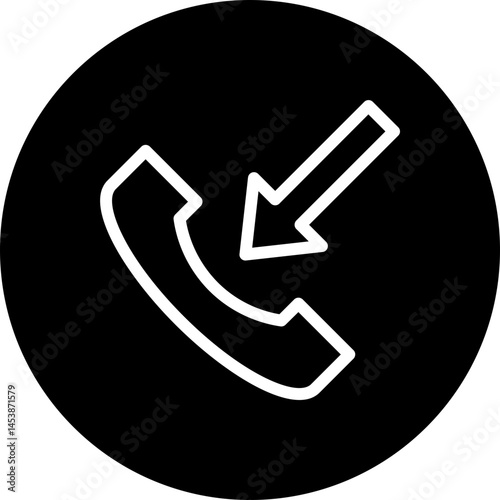 Incoming Call Circular Vector Icon.