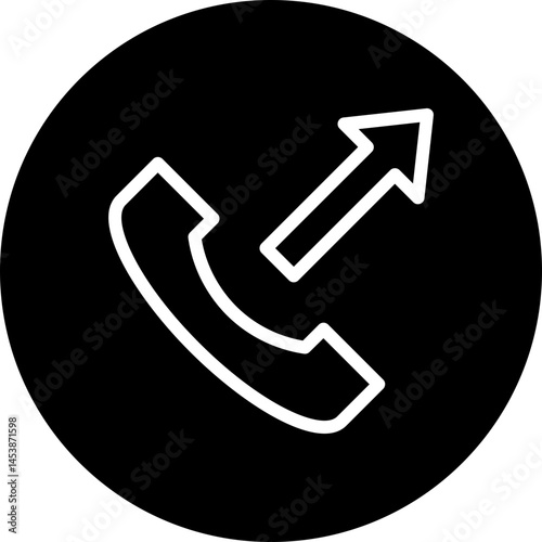  Outgoing Call Circular Vector Icon.