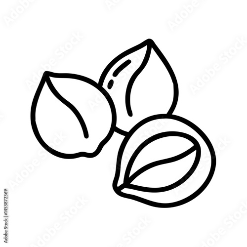 hazelnut shelled on transparent background for web and graphic design