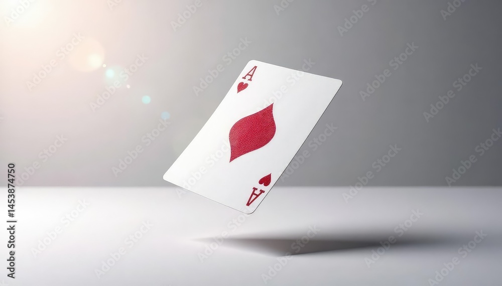 Obraz premium A single playing card flipping in the air, isolated on white , playing cards, paper