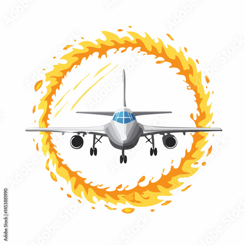 Image of fighter plane with sonic boom on white isolated background generated with AI