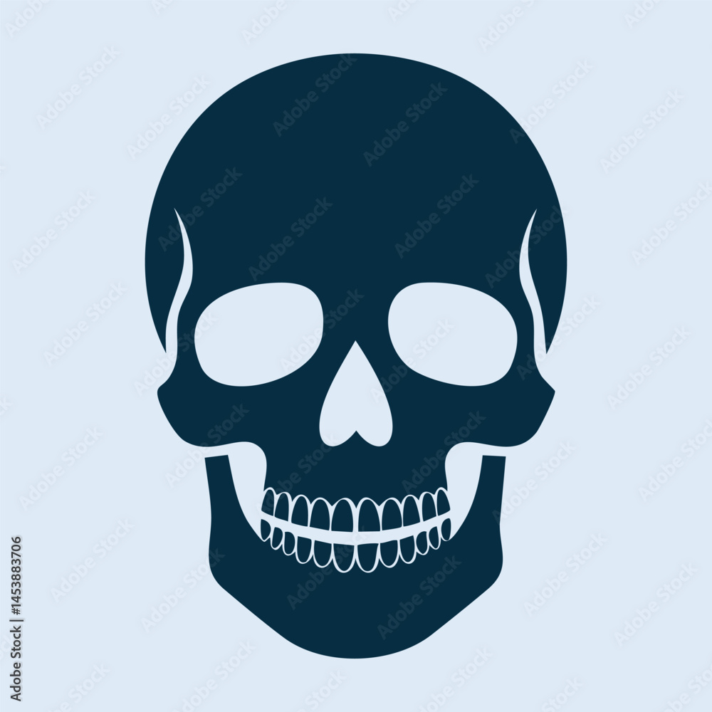 Fototapeta premium Skull silhouette tattoo vector illustration