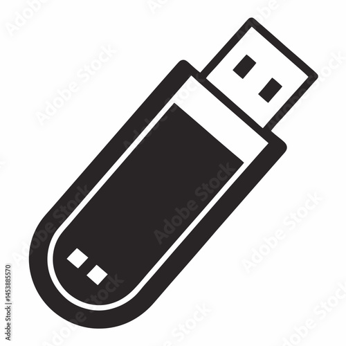  USB flash card icon vector on white background.