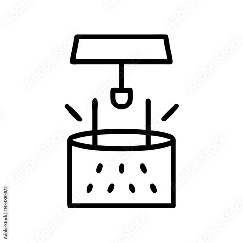 Dry Well Icon with Water Droplets  