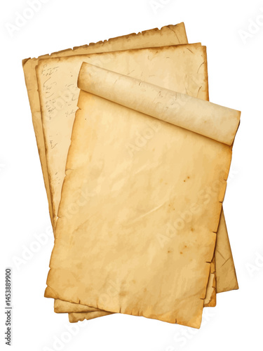Vintage paper or parchment sheets vector featuring aged texture decorative old surface perfect for historical design backgrounds invitations scrapbooking and art projects
