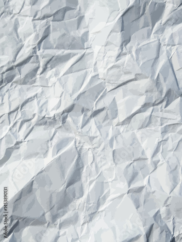 White crumpled paper texture background vector with wrinkled surface realistic folds and aged appearance perfect for mockups retro design crafts and scrapbooking