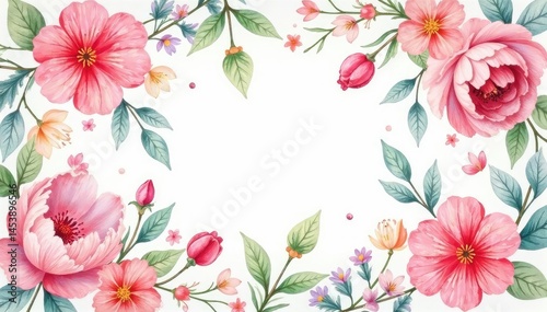 Delicate watercolor floral pattern, perfect for spring flyers , celebration, watercolor