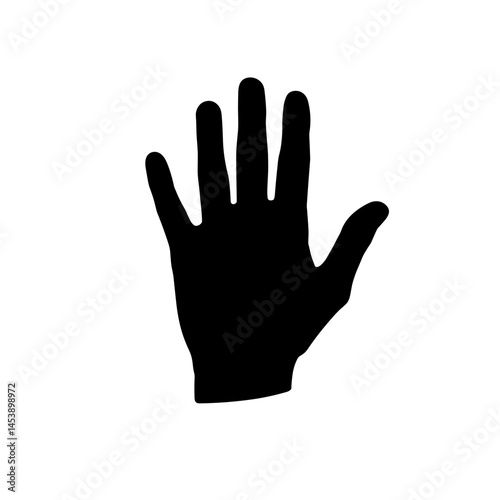 Hand icon in black silhouette style