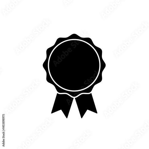 Award badge icon in black silhouette style