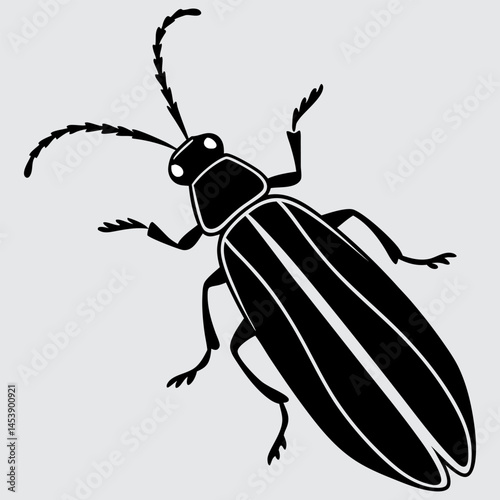  A firefly glowing in the dark image silhouette design vector art and illustration