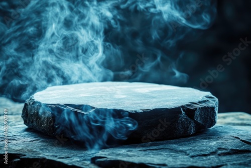Smoky stone slab platform
