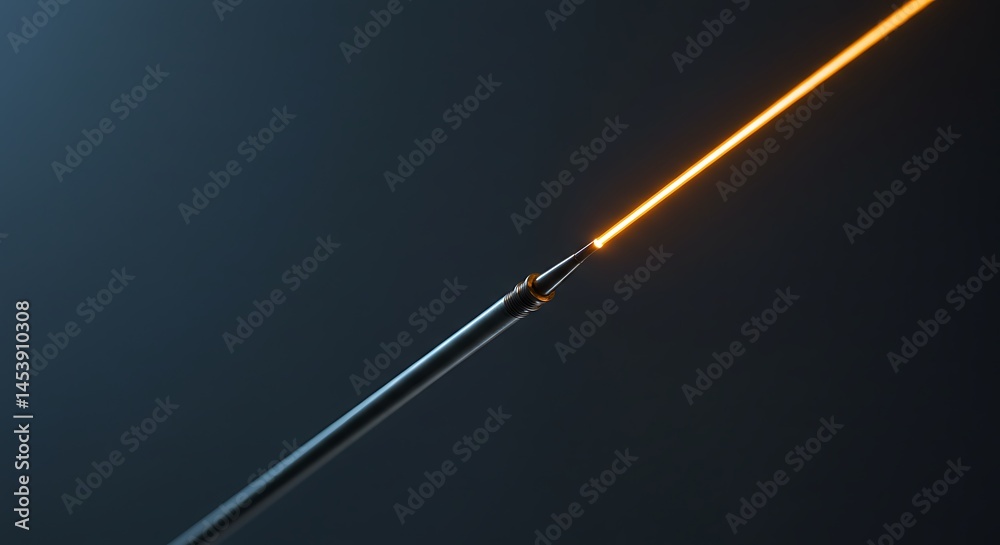 Futuristic light saber weapon with glowing energy blade on dark background Futuristic light saber weapon with glowing energy blade on dark background