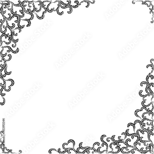 Floral ornamented frame; old style ornate decoration