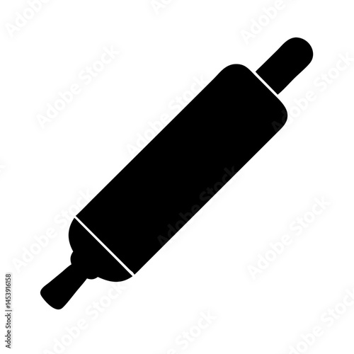 rolling pin silhouette on transparent background for web and graphic design