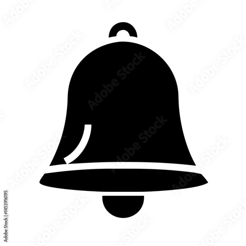 ringing bell silhouette on transparent background for web and graphic design