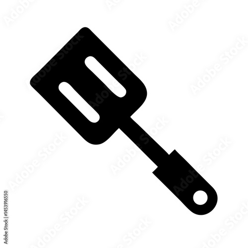 spatula solid silhouette on transparent background for web and graphic design
