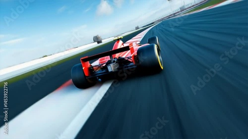 Wallpaper Mural Dynamic racing car in motion speeding around the track, showcasing the thrill of motorsport at its finest. Torontodigital.ca