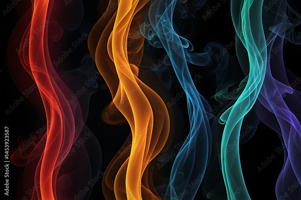 Naklejka premium Futuristic technology design with dynamic lines of light and energy creates a glowing, motion-filled illustration