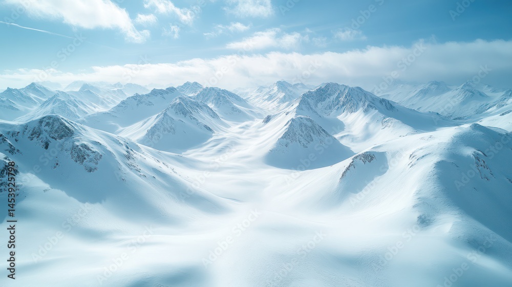 Obraz premium Snowy mountain range, vast expanse