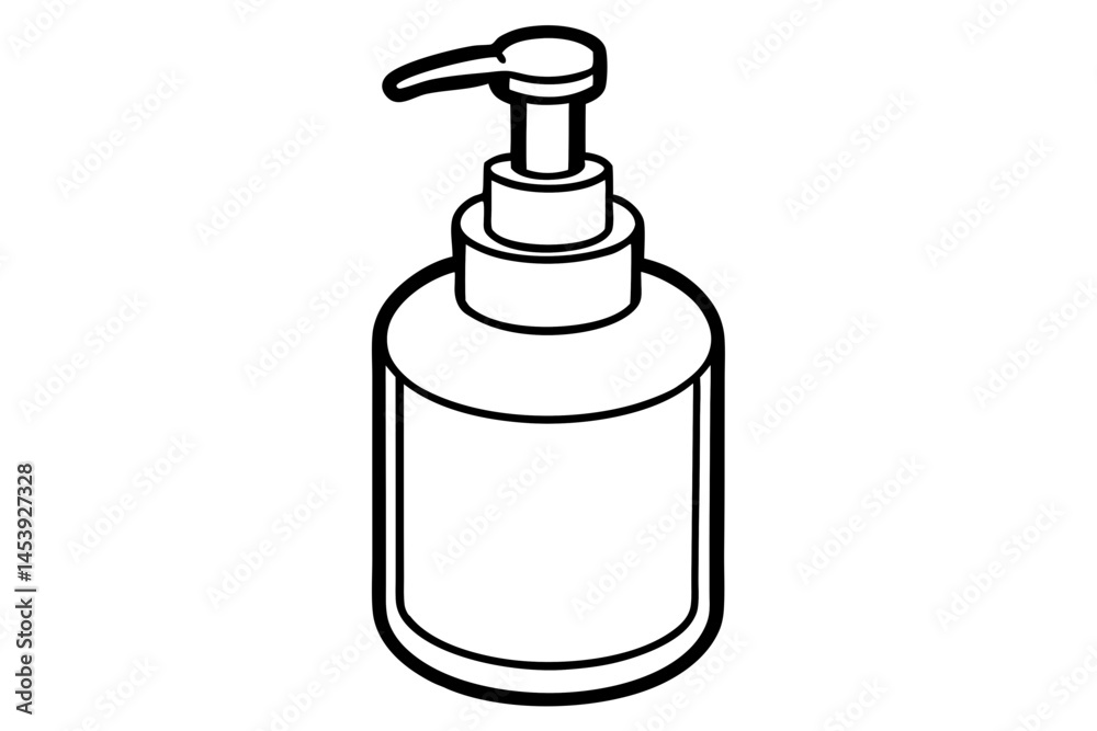 Lotion Pump Line Art Vector Illustration Lotion Pump Line Art Vector Illustration