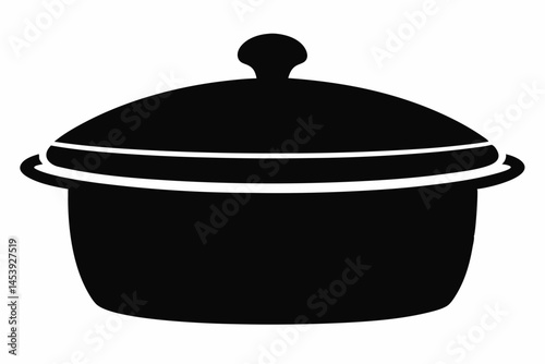 Pot Lid Silhouette Vector Illustration  