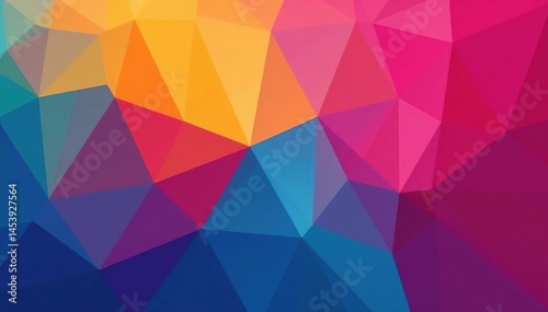 Abstract geometric shapes, vibrant color gradient repeat, digital, colorful, bright