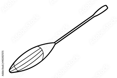 Rice Paddle Line Art Vector Illustration  