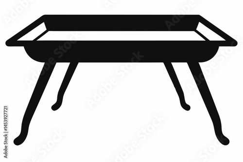 Table Tray  Legs Silhouette Vector Illustration