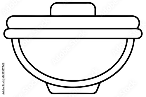Toilet Lid Line Art Vector Illustration  