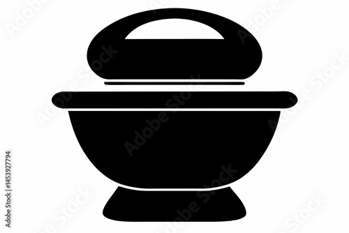 Toilet Lid Silhouette Vector Illustration  