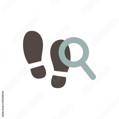 Investigation, footprint, Legal and Law Icon