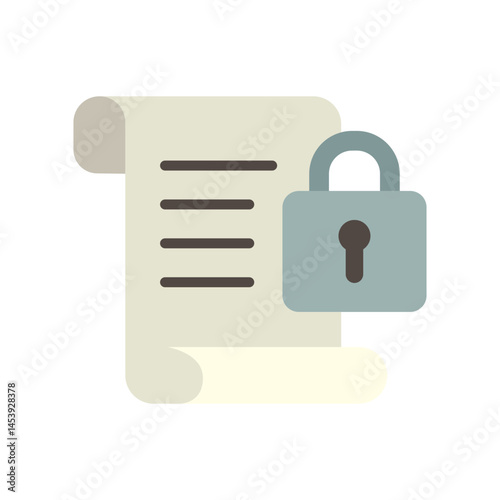 secure, lock, document, Legal and Law Icon