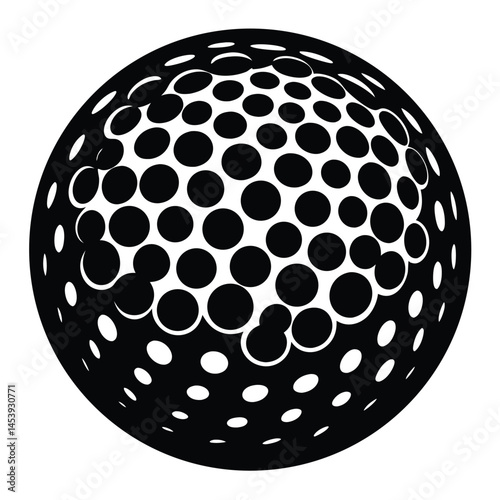 Golf Ball Icon Black and White Vector Illustration