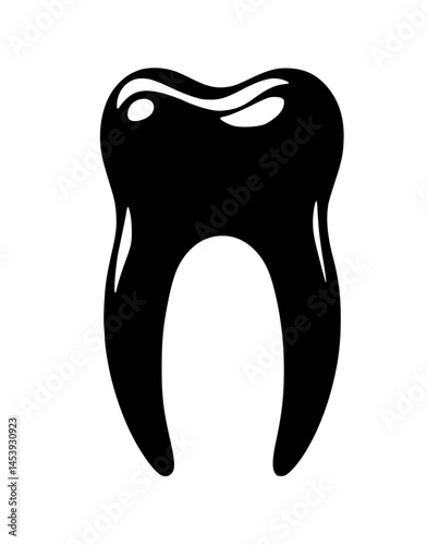 Tooth Icon – Minimalistic Black Line Clipart SVG for Dental and Oral Health Concepts