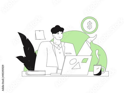 Communicate with consultants flat vector character concept operation hand drawn illustration
