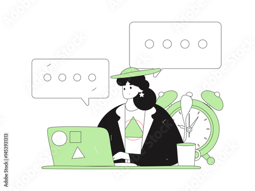 Communicate with consultants flat vector character concept operation hand drawn illustration
