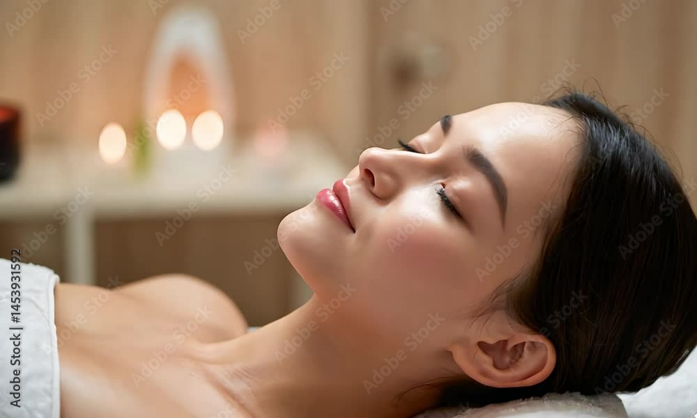 Woman receiving facial treatment in wellness spa Woman receiving facial treatment in wellness spa