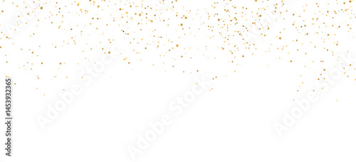 Golden confetti background with space for text or graphics, festive and elegant design. Gold glitter and confetti for christmas celebration.